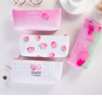 Strawberry Leather Cute Pencil Cases For Girls / Cool Pencil Cases For Boys / Cosmetics Make Up Bags