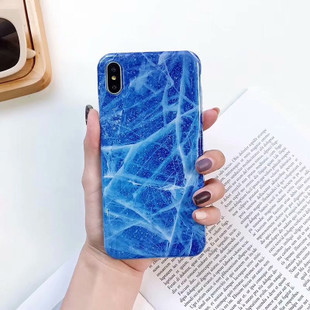 Marble Effect Blue iPhone 7 Plus 8 Plus Phone Case