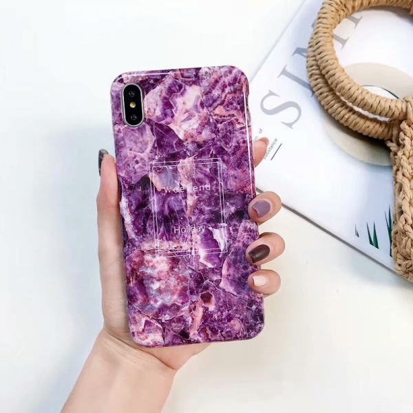Marble Effect Purple iPhone XS MAX Phone Case