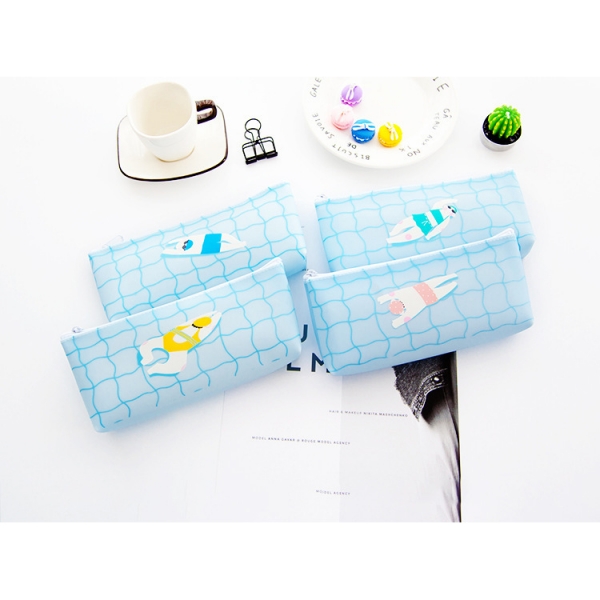 Swimming Pool Swimmer Cute Pencil Cases Cosmetics Make Up Bags Pen Pouches