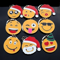 Christmas Style Fun Emoji Face Metal Keyrings Xmas Stocking Fillers Lovers Gift