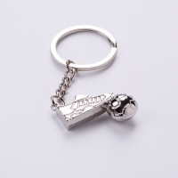 Football Shoe Sneaker Ball Silver Metal Keyring World Cup Football Fans Gift