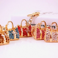Classic Handbag Shape Crystal Diamante Bag Charms Handbag Keyrings Pendant