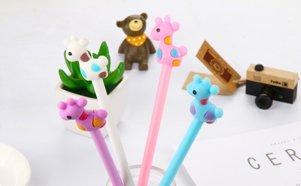 4-12pc Cute Giraffe Ballpoint Gel Pens Funky Kids Party Gift Bag Fillers