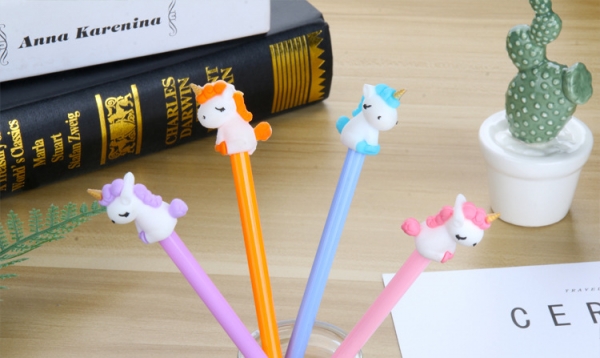 4-12pc Cute Unicorns Ballpoint Gel Pens Funky Kids Party Gift Bag Fillers