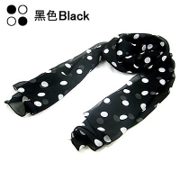 White Dots Fashion Ladies Scarves Black Chiffon Scarf Womens Shawls