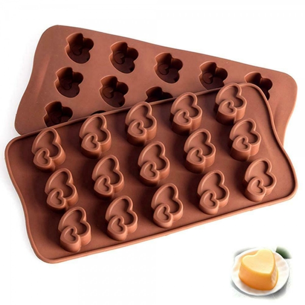 15 Love Hearts Silicone Mould Chocolate Fondant Jelly Ice Cube Mold