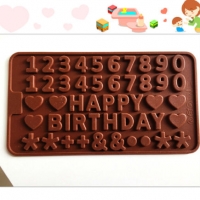 Happy Birthday Alphabet Letters Numbers Silicone Mould Chocolate Fondant Jelly Ice Cube Mold