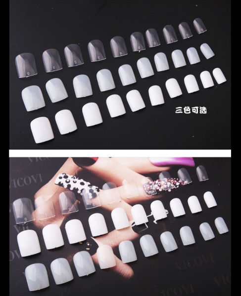 600 Short Square False Nail Tips Full Coverage Fake Nails With Glue Nail File