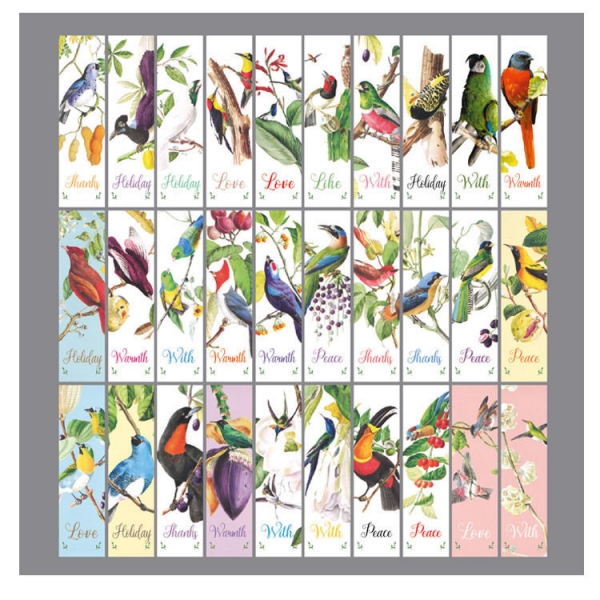 30pc Wild Birds Cute Paper Bookmarks For Books Book Markers Readers Gift