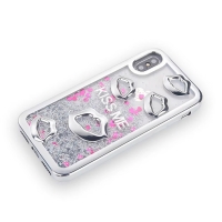Glitter Liquid Sexy Lips Silver iPhone XS MAX Phone Case