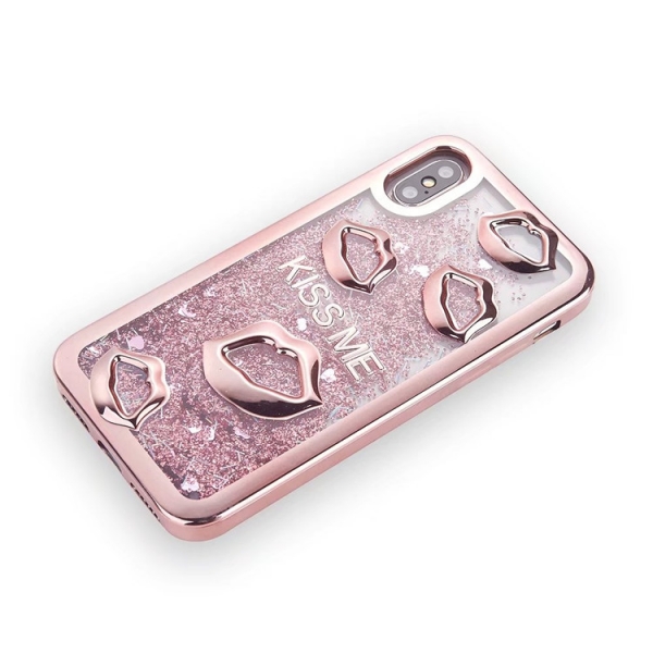 Glitter Liquid Sexy Lips Rose Gold iPhone 6 6S Phone Case