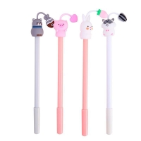4pk Animals Cat Rabbit Pig Ballpoint Gel Pens Funky Kids Party Gift Bag Fillers