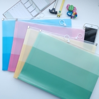 Pink Blue Green Gradient Colour A4 Zipper Document Wallets File Folders