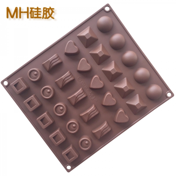 30 Hearts Half Balls Sphere Squares Pyramid Silicone Mould Chocolate Jelly Mold