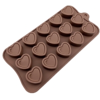 15 Love Hearts Silicone Mould Chocolate Fondant Jelly Ice Cube Mold
