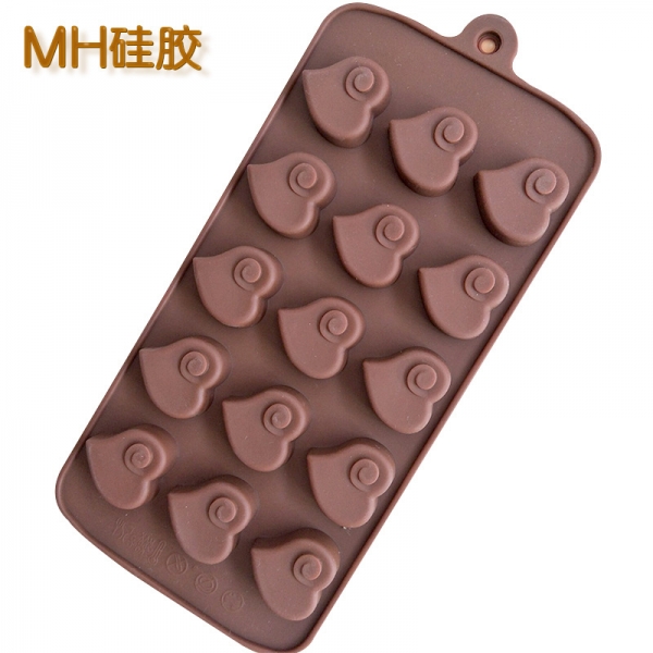 15 Love Hearts Silicone Mould Chocolate Fondant Jelly Ice Cube Mold