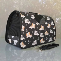 Dogs Pattern Ventilated Pet Travel Bag Cat Carrier Soft Crate Puppies Small Dogs