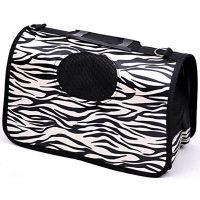 Zebra Skin Ventilated Pet Travel Bag Cat Carrier Soft Crate Puppies Small Dogs