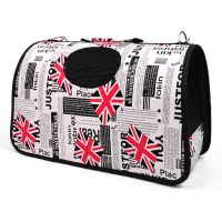 British Retro Style Ventilated Pet Travel Bag Cat Carrier Soft Crate Puppies Small Dogs