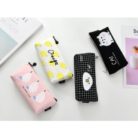 Summer Fruits Lemon Pear Orange Canvas Pencil Cases Cosmetics Make Up Bags