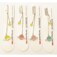 Galaxy Planet Star Pendant Metal Chain Bookmarks Book Markers Gift For Readers