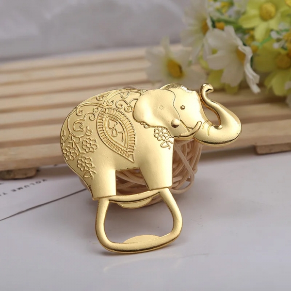 Large Gold Elephant Animals Metal Bottle Opener Novelty Party Favor Xmas Gift