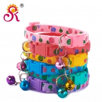Lollipop Patterned Adjustable Kitten Cat Puppy Dog Pet Collar Bell Snap Buckle