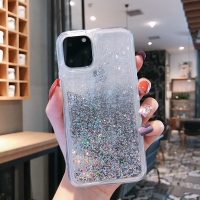Glitter Liquid - Silver iPhone 11 Pro Max Phone Case