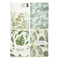 Natural Style Green Leaves Palm Trees Floral Cover A5 Notebooks Lined Notepads
