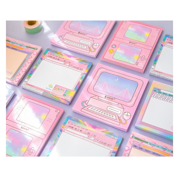 Girls Pink Sticky Notes Pad For PC Lovers Game Players Novelty Bookmarks