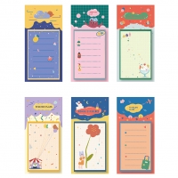 Cute Girls Cartoon Animals Shopping List To Do List Sticky Notes Pad
