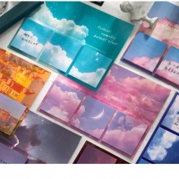 3pk Flowers Rose Moon Sky Landscape Cute Sticky Notes Pad Novelty Bookmarks