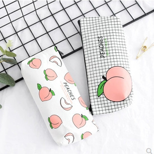 Fruit Peach Cute Pencil Cases Cosmetics Make Up Bags Pen Pouches