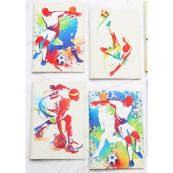 Football Player Sports Passport Cover Travel ID Holder With Card Ticket Pouch