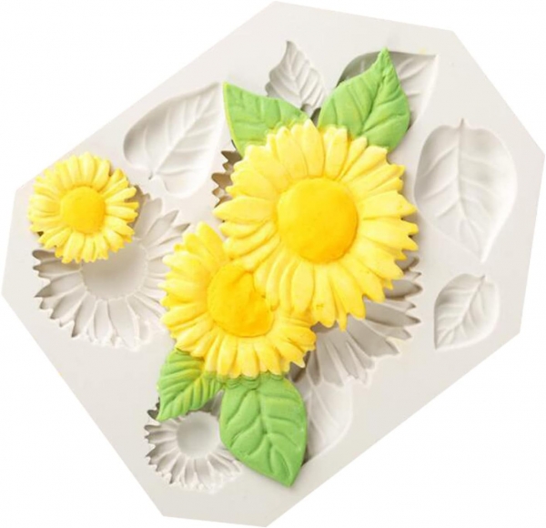 Sunflower Flowers Pink Silicone Mould Chocolate Fondant Jelly Sugar Craft Mold