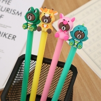4pk Bear Cubs In Animals Romper Ballpoint Gel Pens Kids Party Gift Bag Fillers