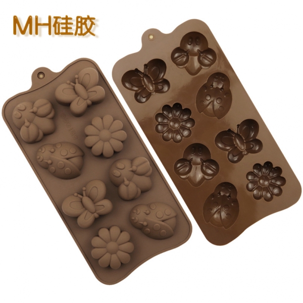 Butterfly Bee Ladybird Flowers Silicone Mould Chocolate Fondant Jelly Ice Mold