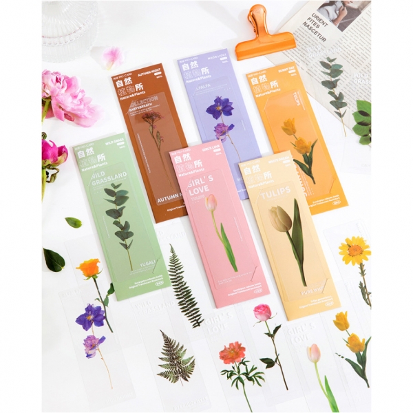 5pc Garden Flowers Bookmarks For Books Cute Floral Book Markers Readers Gift