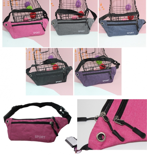 Large Canvas Holiday Waist Money Belts Travel Bum Bags Wallet With Three Pockets