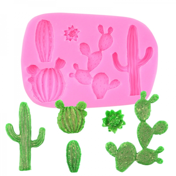 Cactus Plants Flowers Silicone Mould Chocolate Fondant Jelly Sugar Craft Mold