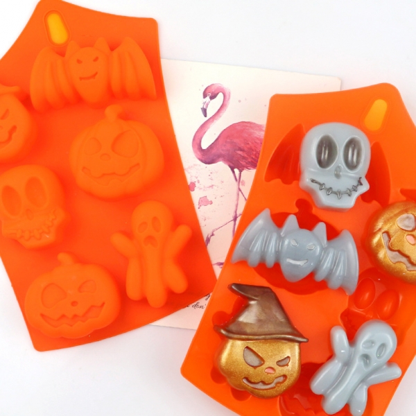 Halloween Pumpkin Skulls Bats Ghost Silicone Mould Chocolate Fondant Soap Mold