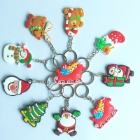 Christmas Stockings Santa Claus Xmas Tree Snowman Reindeer Keyrings Gift