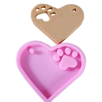 Paw In Heart Sugarcraft Silicone Mould Chocolate Fondant Jelly Ice Cube Mold