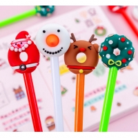 4pk Christmas Stocking Santa Claus Reindeer Xmas Tree Snowman Ballpoint Gel Pens