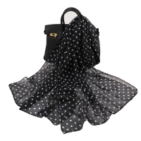 Polka Dots Patterned Fashion Ladies Scarves Chiffon Scarf Womens Shawls