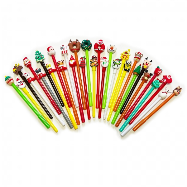 Christmas Ballpoint Gel Pens Cute Funky Kids Party Gift Bag Fillers