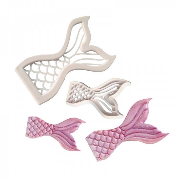2pc Mermaid Tail Cake Fondant Cutter Cookie Mold Cake Decorating Tool