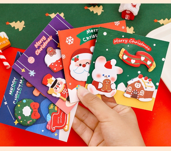 4pk Cute Christmas Sticky Notes Pad Xmas Stocking Bag Fillers For Children Kids