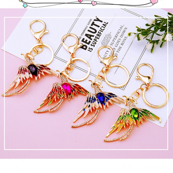 Phoenix Peacock Animals Crystal Diamante Rhinestone Bag Charms Handbag Keyrings